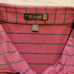 Peter Millar Summer Comfort Mens Striped Golf Shirt Size XL